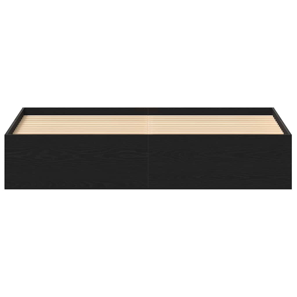 Πλαίσιο Κρεβατιού Χωρ. Στρώμα Μαύρη Δρυς 200x200 εκ Επεξ. Ξύλο