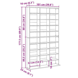 Ντουλάπα CD Artisan Oak 101 x 23 x 177,5 εκ Επεξεργασμένο ξύλο - Pakobazaar