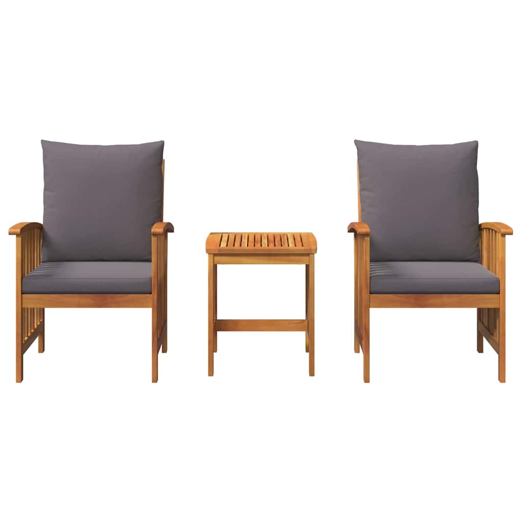 Σετ Καναπέ Κήπου 3 pcs Φυσικό Λάδι Στερεό Ξύλο Ακακίας