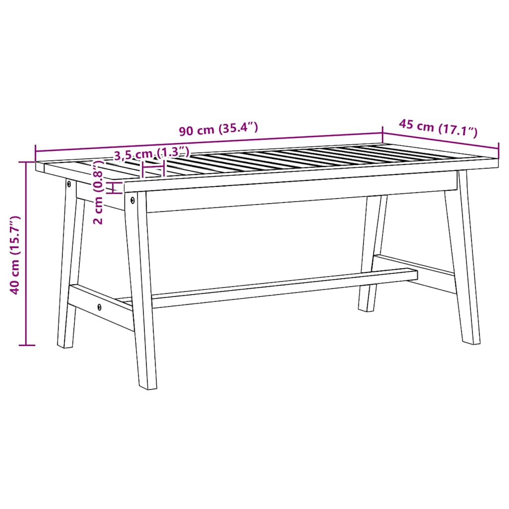Τραπεζάκι σαλονιού Φυσικό Λάδι Στερεό Ξύλο Ακακίας - Pakobazaar