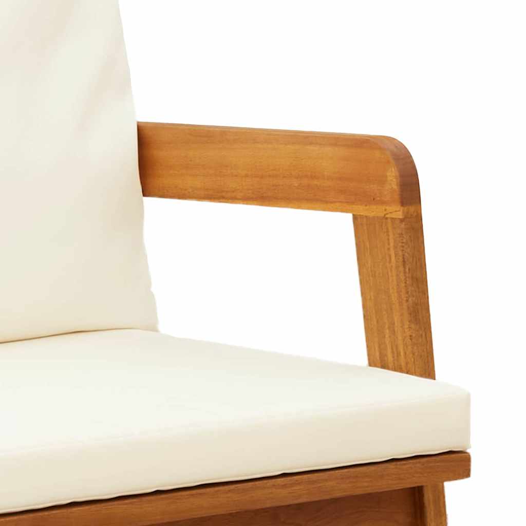 Καρέκλα Κήπου με μαξιλάρι 2 pcs Φυσικό Λάδι Στερεό Ξύλο Ακακίας - Pakobazaar