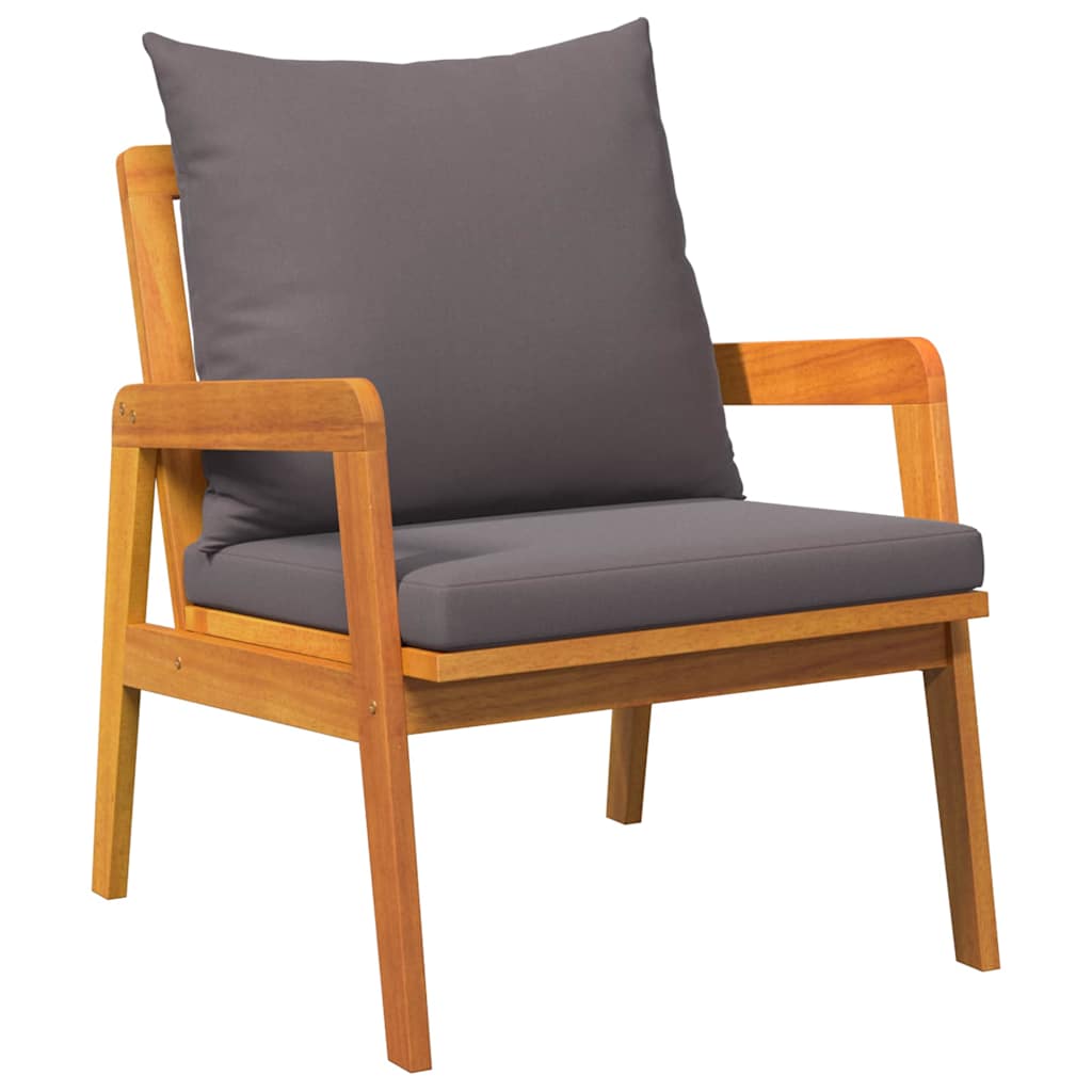 Σετ μπιστρό με μαξιλάρι 3 pcs Καφέ Στερεό Ξύλο Ακακίας - Pakobazaar