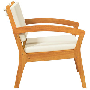 Καρέκλα Κήπου με μαξιλάρι 2 pcs Φυσικό Λάδι Στερεό Ξύλο Ακακίας - Pakobazaar