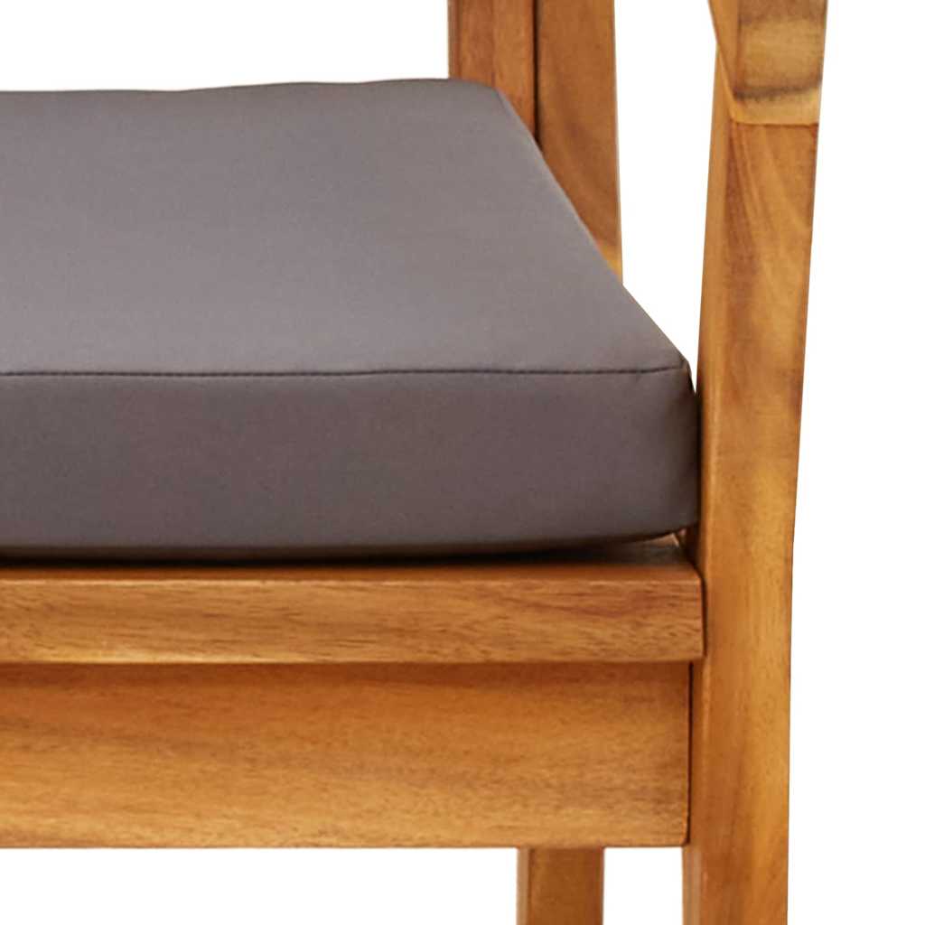 Καρέκλα Κήπου με μαξιλάρι 2 pcs Φυσικό Λάδι Στερεό Ξύλο Ακακίας - Pakobazaar