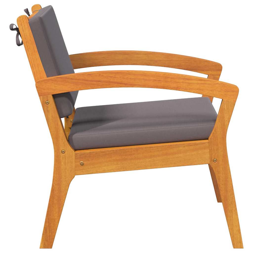 Καρέκλα Κήπου με μαξιλάρι 2 pcs Φυσικό Λάδι Στερεό Ξύλο Ακακίας - Pakobazaar