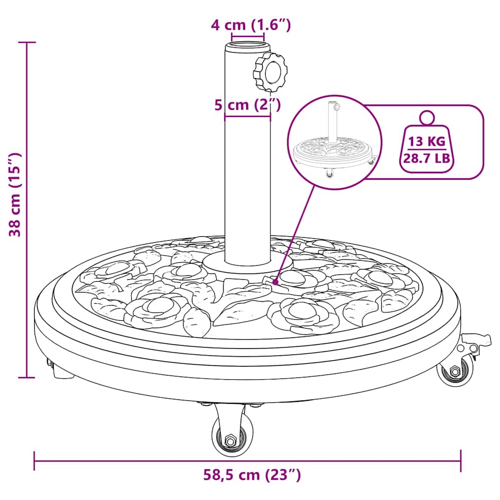 Βάση ομπρέλας Art Deco Μαύρο Ø 45 x 39,5 εκ Σίδερο