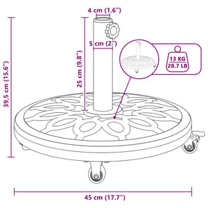 Βάση ομπρέλας 15.25 kg Μαύρο Σίδερο Εγκύκλιος