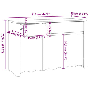 Πλαϊνό γραφείο με συρτάρι Drammen Λευκό 114 x 43 x 75,5 εκ