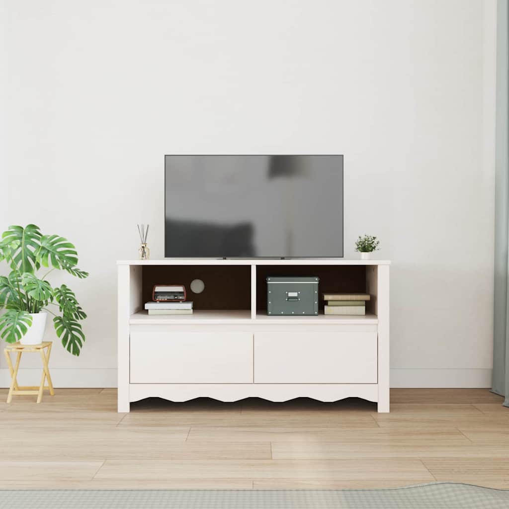 Ντουλάπι TV Drammen Λευκό 99 x 43 x 55 εκ. Μασίφ ξύλο πεύκου