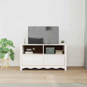 Ντουλάπι TV Drammen Λευκό 99 x 43 x 55 εκ. Μασίφ ξύλο πεύκου