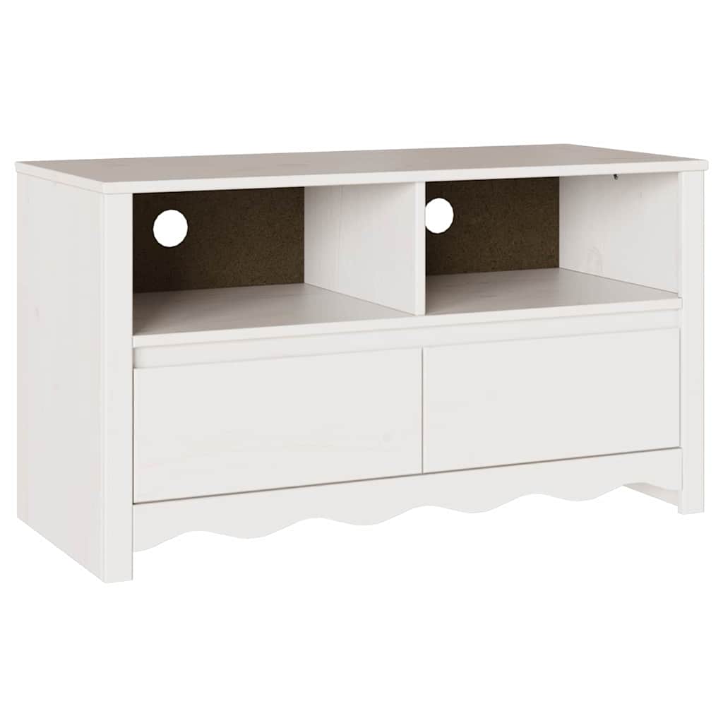 Ντουλάπι TV Drammen Λευκό 99 x 43 x 55 εκ. Μασίφ ξύλο πεύκου