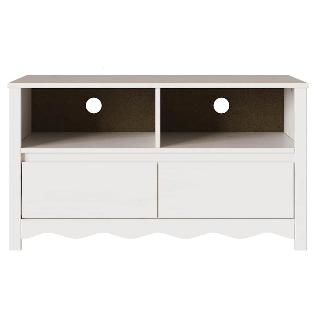 Ντουλάπι TV Drammen Λευκό 99 x 43 x 55 εκ. Μασίφ ξύλο πεύκου