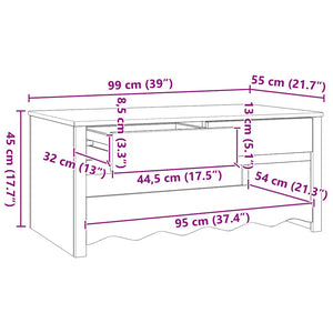 Τραπεζάκι σαλονιού με συρτάρι Drammen Λευκό 99 x 55 x 45 εκ.