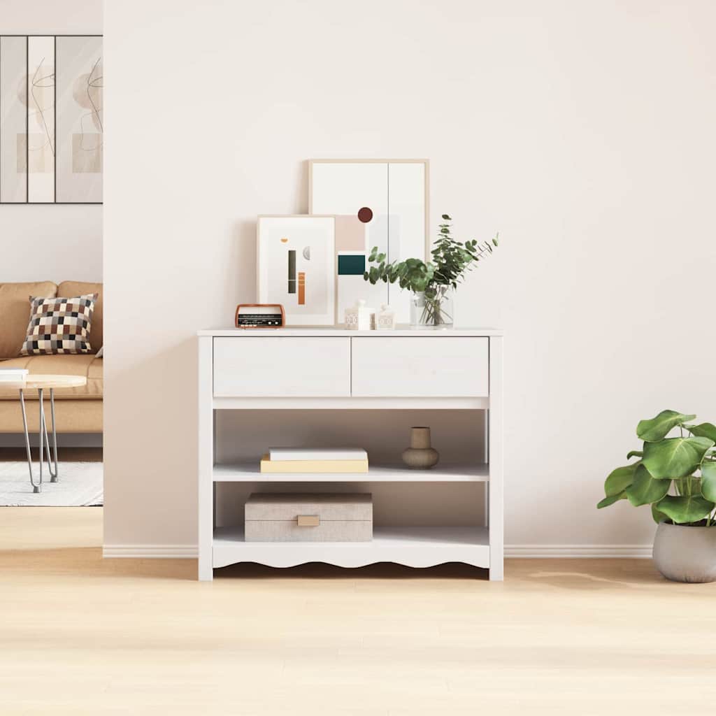 Τραπέζι κονσόλας με συρτάρι Drammen Λευκό 89,5 x 37 x 73 εκ - Pakobazaar