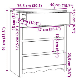 Κουτί με συρτάρια με συρτάρι Drammen Λευκό 76,5 x 40 x 91 εκ - Pakobazaar
