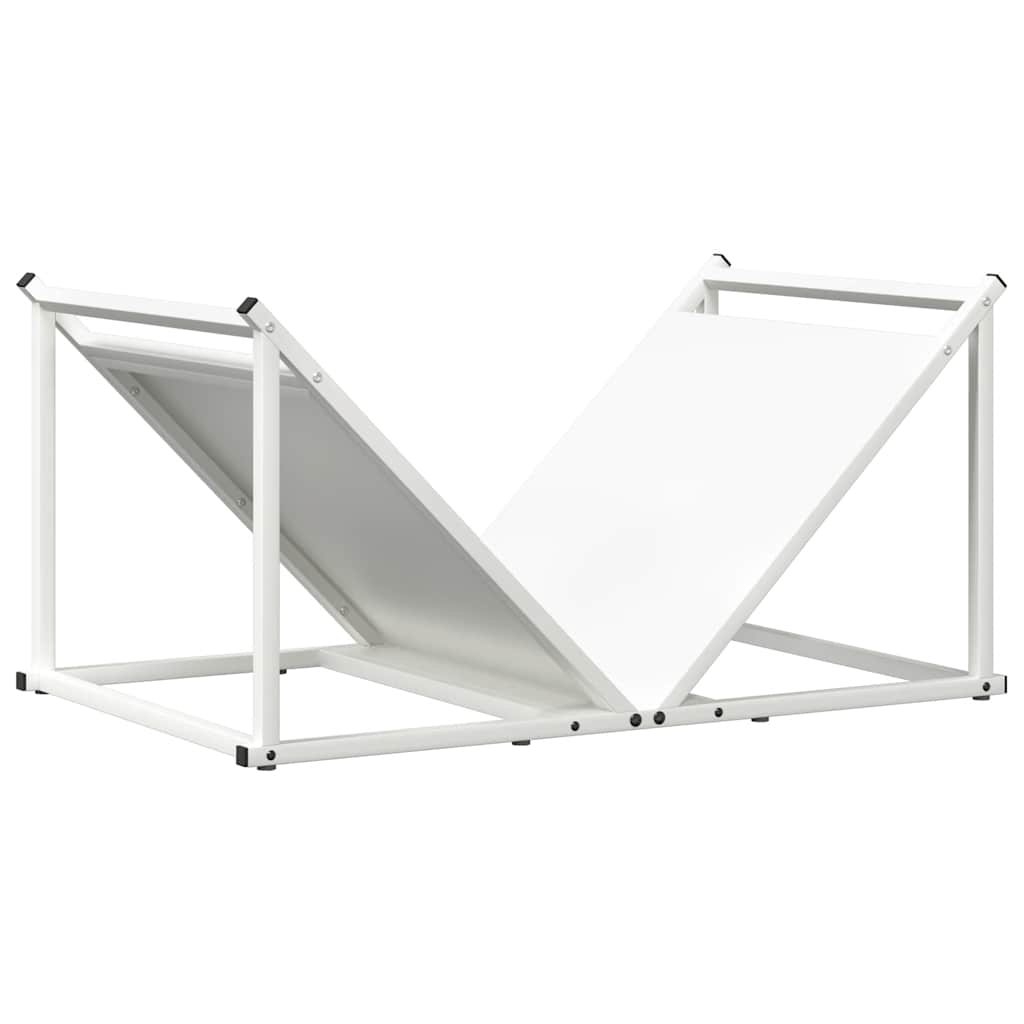 Ράφι Καυσόξυλων Λευκό 70x43x34,5 εκ. Χάλυβας ψυχρής έλασης