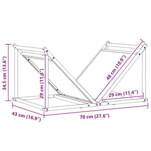 Ράφι Καυσόξυλων Ανθρακί 70x43x34,5 εκ. Χάλυβας ψυχρής έλασης