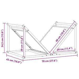 Ράφι Καυσόξυλων 70x43x34,5 εκ. Χάλυβας ψυχρής έλασης