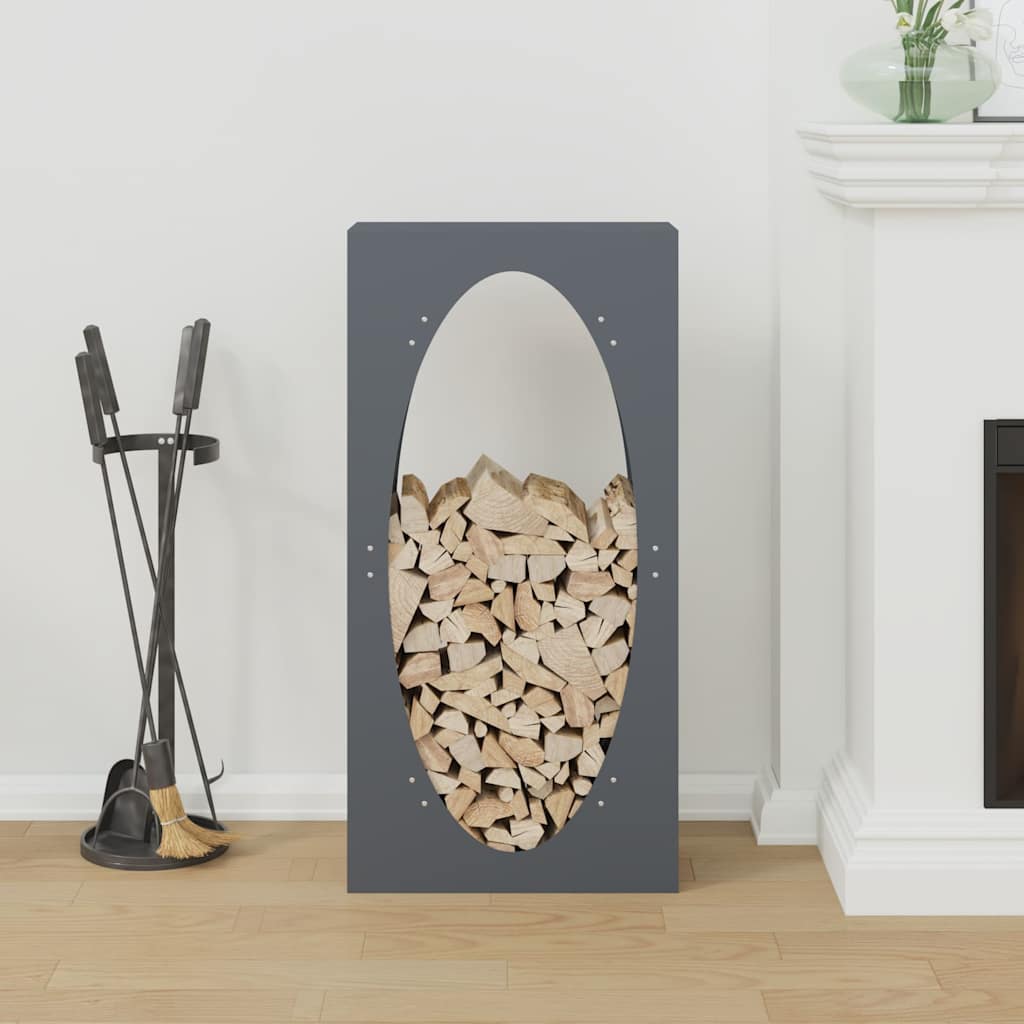 Ράφι Καυσόξυλων Ανθρακί 50x23x100 εκ. Χάλυβας ψυχρής έλασης