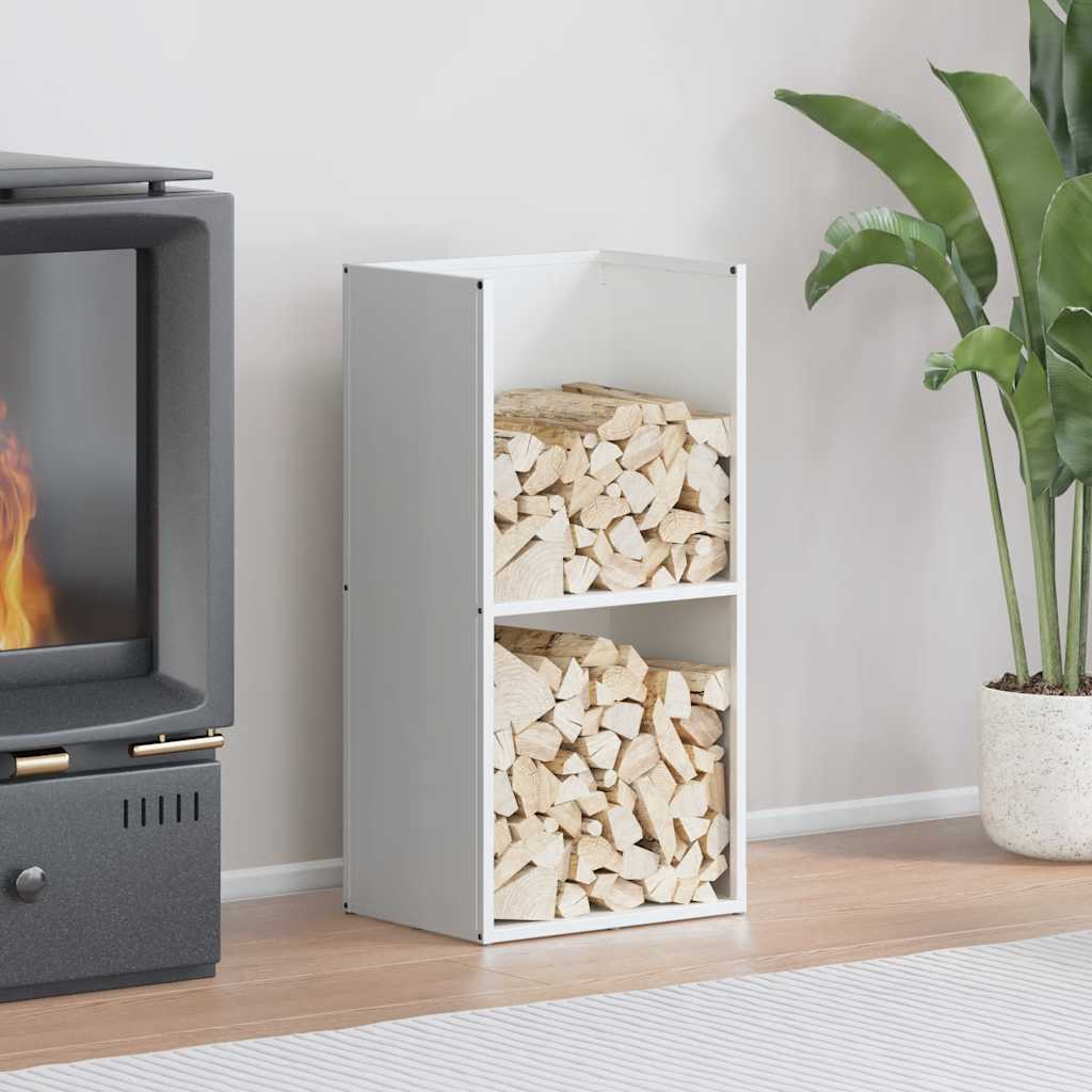 Ράφι Καυσόξυλων Λευκό 40x30x80 εκ. Χάλυβας ψυχρής έλασης