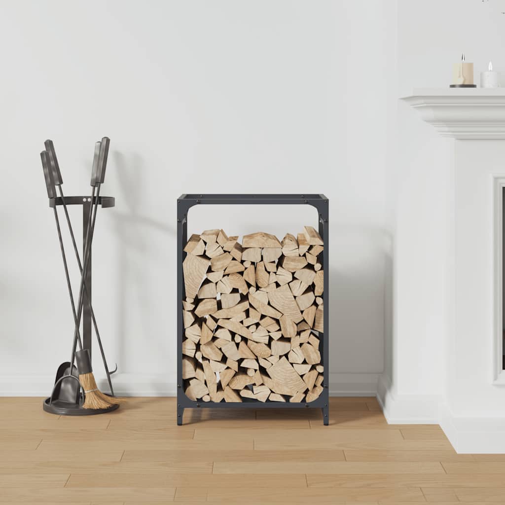Ράφι Καυσόξυλων Ανθρακί 44x28x65 εκ. Χάλυβας ψυχρής έλασης - Pakobazaar
