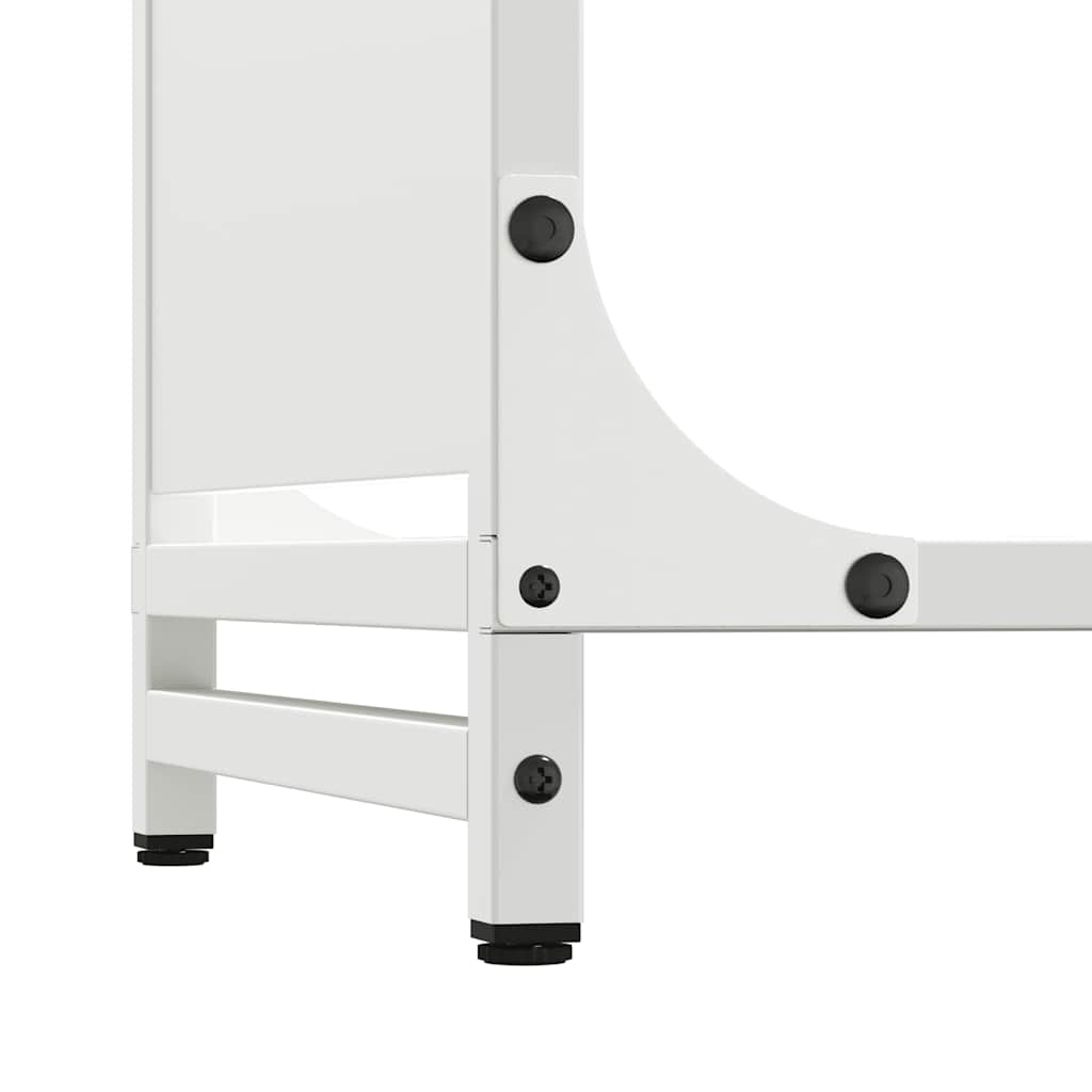 Ράφι Καυσόξυλων Λευκό 44x28x90 εκ. Χάλυβας ψυχρής έλασης