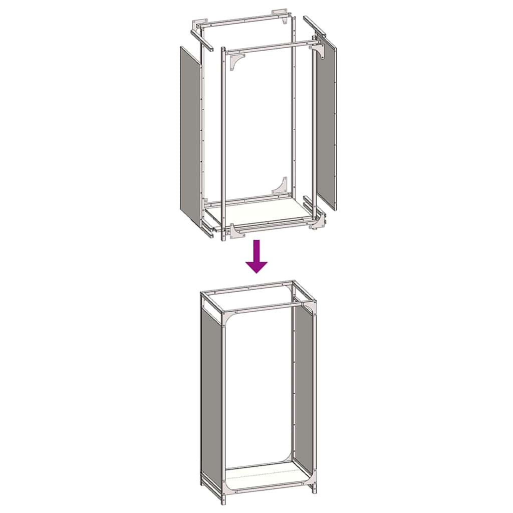 Ράφι Καυσόξυλων Ανθρακί 44x28x90 εκ. Χάλυβας ψυχρής έλασης