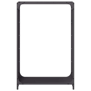 Ράφι για καυσόξυλα Μαύρο 60x28x90 cm Ατσάλι ψυχρής έλασης