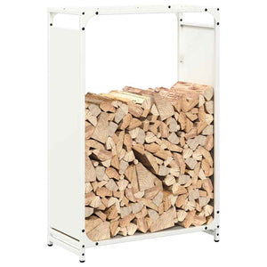 Ράφι για καυσόξυλα Λευκό 60x28x90 cm Ατσάλι ψυχρής έλασης