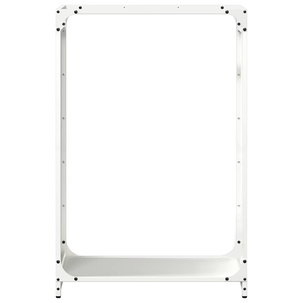 Ράφι για καυσόξυλα Λευκό 60x28x90 cm Ατσάλι ψυχρής έλασης