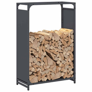 Ράφι για καυσόξυλα Ανθρακί 60x28x90 cm Ατσάλι ψυχρής έλασης