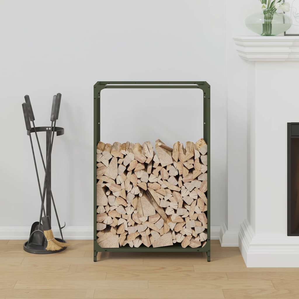 Ράφι για καυσόξυλα Ελαιοπράσινο 60x28x90cm Ατσάλι ψυχρής έλασης - Pakobazaar