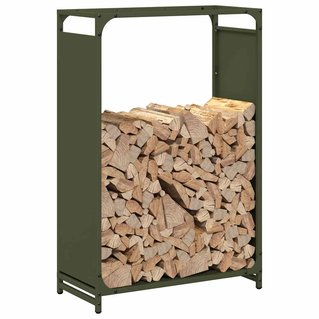 Ράφι για καυσόξυλα Ελαιοπράσινο 60x28x90cm Ατσάλι ψυχρής έλασης - Pakobazaar