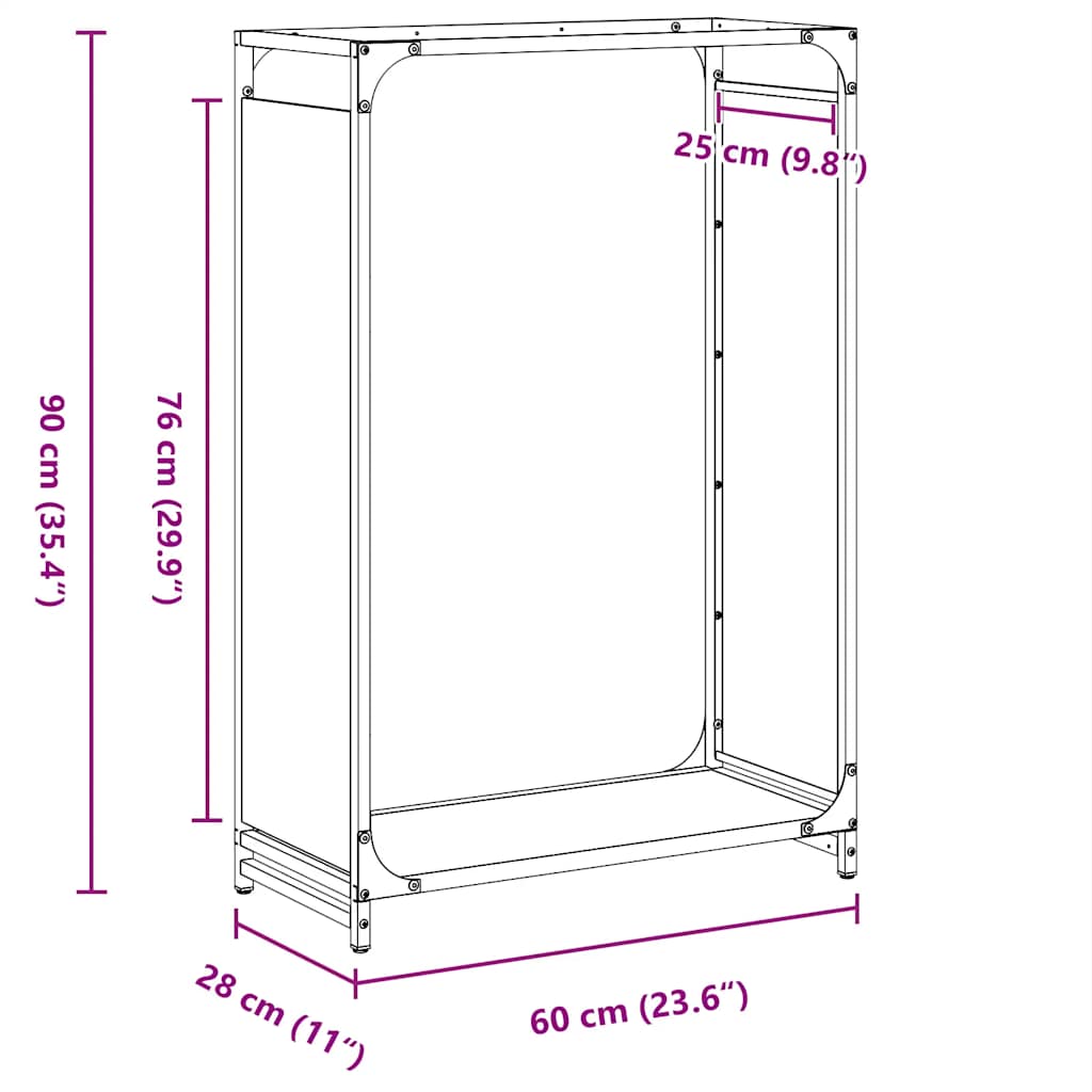 Ράφι για καυσόξυλα Ελαιοπράσινο 60x28x90cm Ατσάλι ψυχρής έλασης - Pakobazaar