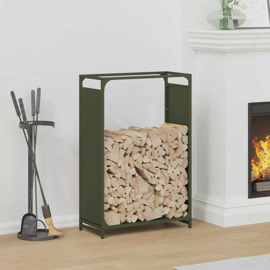 Ράφι για καυσόξυλα Ελαιοπράσινο 60x28x90cm Ατσάλι ψυχρής έλασης - Pakobazaar