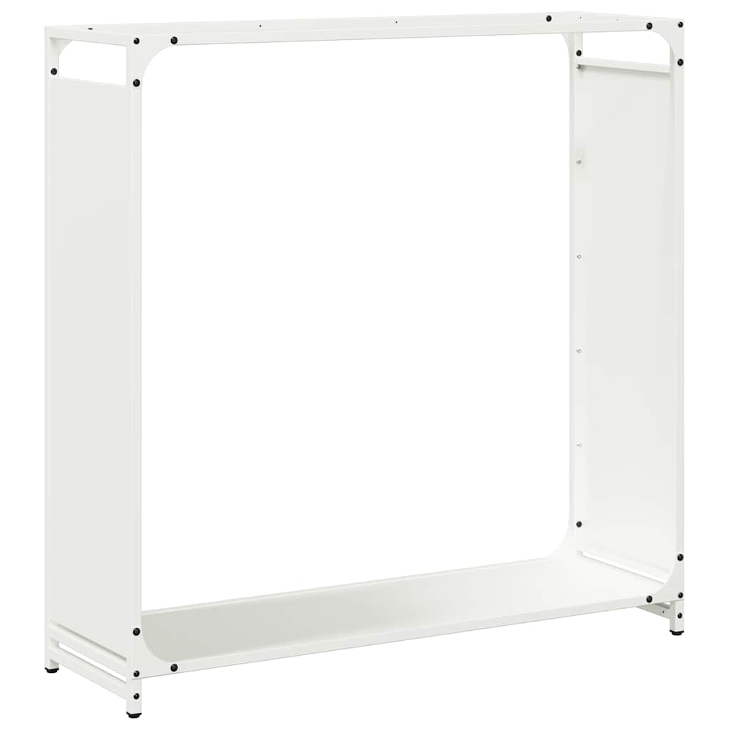 Ράφι για καυσόξυλα Λευκό 90x28x90 cm Ατσάλι ψυχρής έλασης