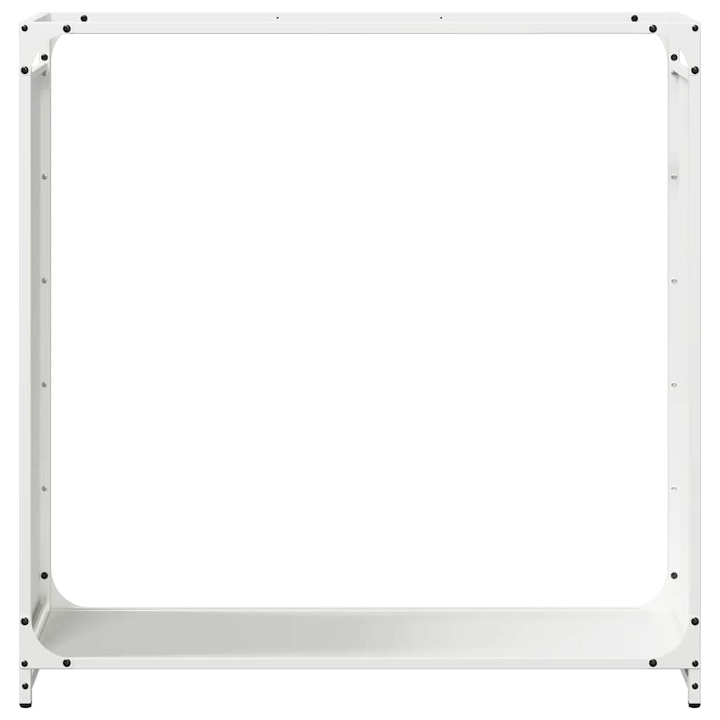 Ράφι για καυσόξυλα Λευκό 90x28x90 cm Ατσάλι ψυχρής έλασης