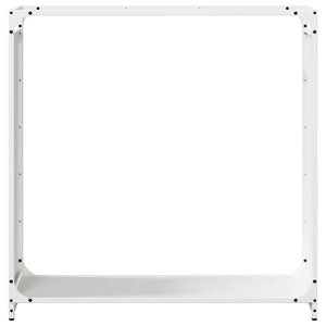 Ράφι για καυσόξυλα Λευκό 90x28x90 cm Ατσάλι ψυχρής έλασης
