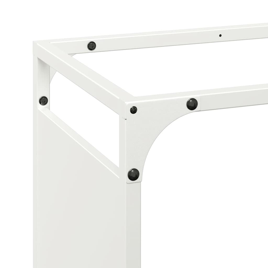 Ράφι για καυσόξυλα Λευκό 90x28x90 cm Ατσάλι ψυχρής έλασης