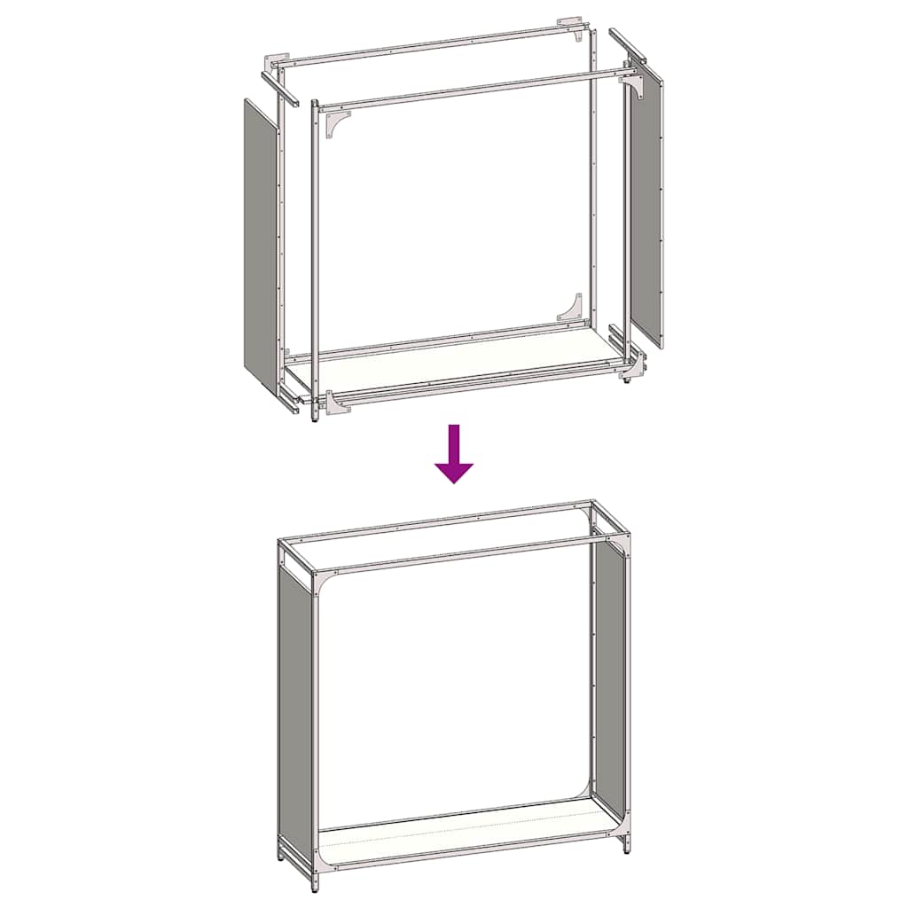 Ράφι για καυσόξυλα Λευκό 90x28x90 cm Ατσάλι ψυχρής έλασης