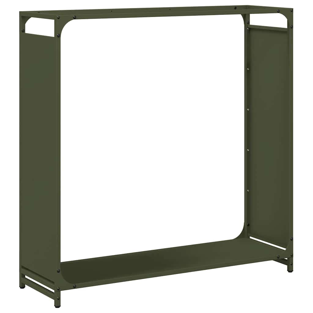 Ράφι για καυσόξυλα Ελαιοπράσινο 90x28x90cm Ατσάλι ψυχρής έλασης