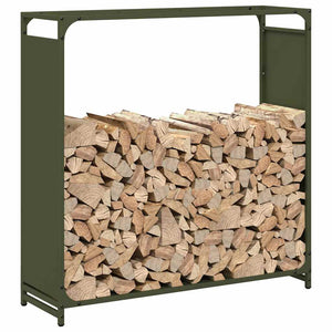 Ράφι για καυσόξυλα Ελαιοπράσινο 90x28x90cm Ατσάλι ψυχρής έλασης