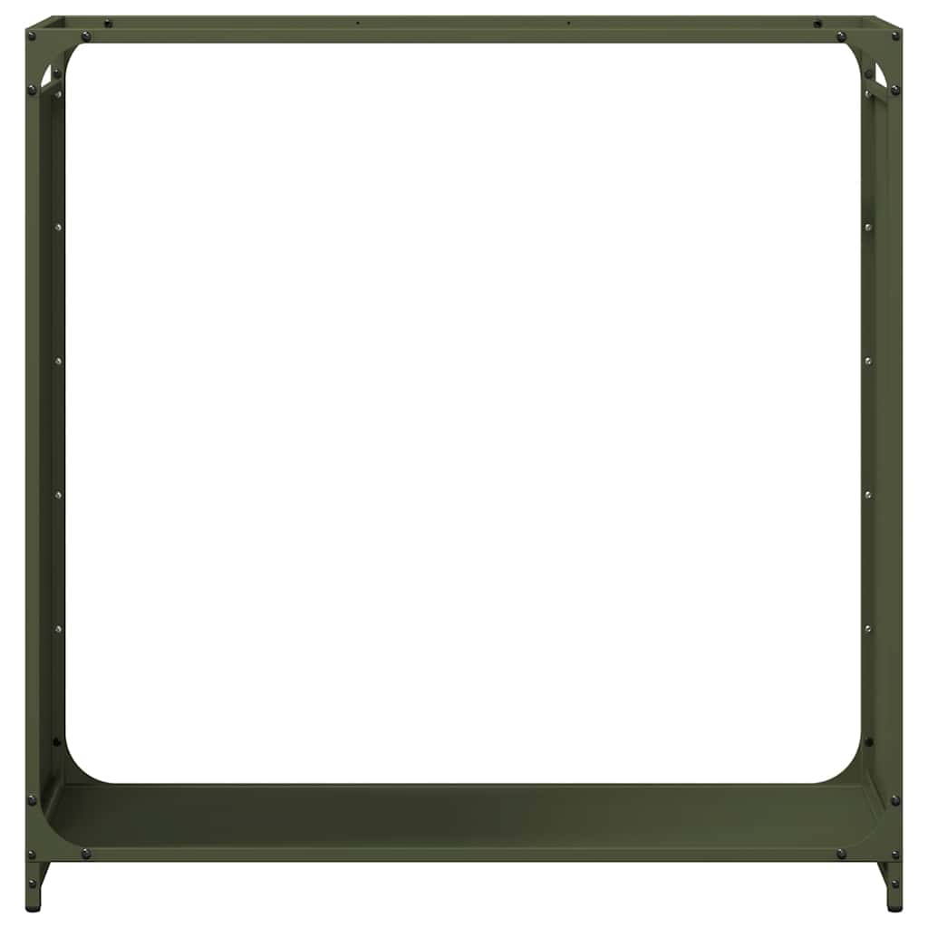 Ράφι για καυσόξυλα Ελαιοπράσινο 90x28x90cm Ατσάλι ψυχρής έλασης