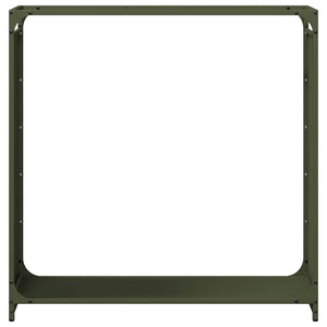 Ράφι για καυσόξυλα Ελαιοπράσινο 90x28x90cm Ατσάλι ψυχρής έλασης