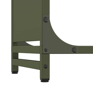 Ράφι για καυσόξυλα Ελαιοπράσινο 90x28x90cm Ατσάλι ψυχρής έλασης