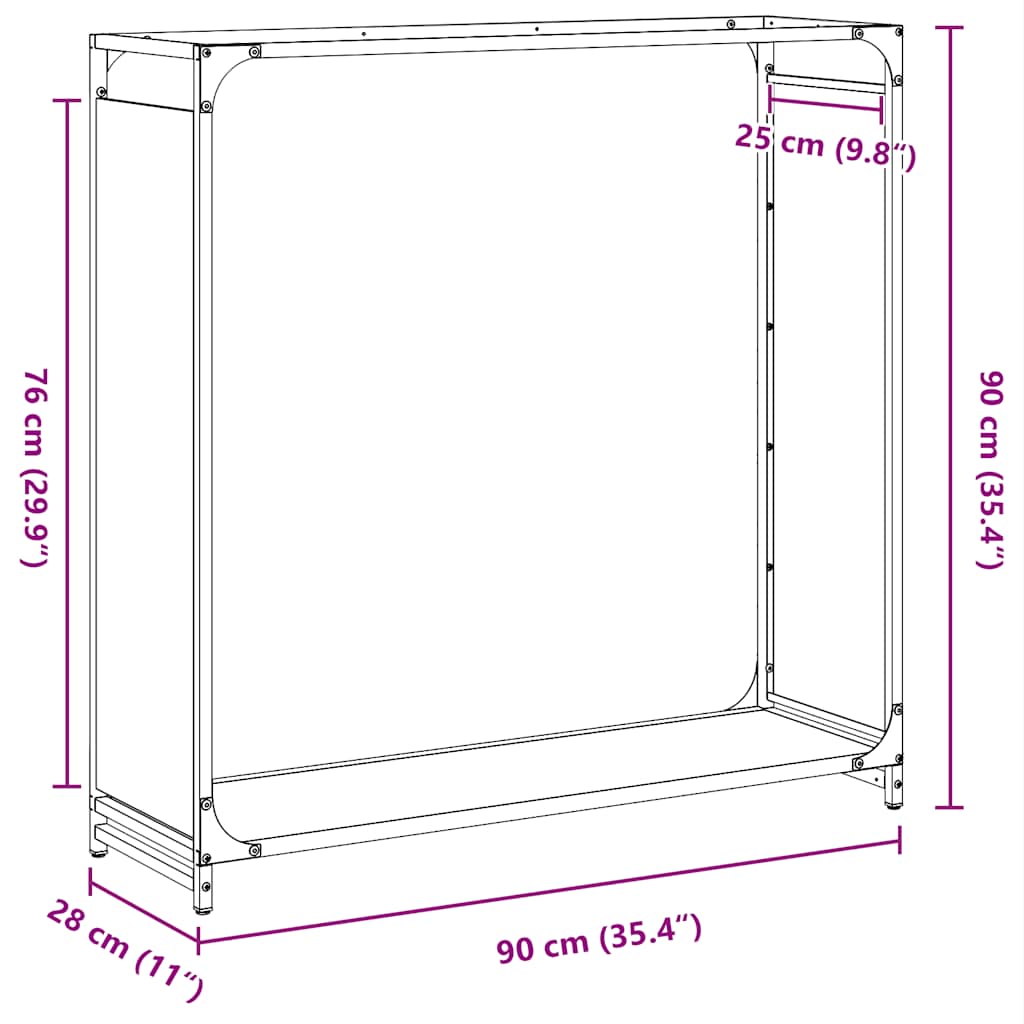 Ράφι για καυσόξυλα Ελαιοπράσινο 90x28x90cm Ατσάλι ψυχρής έλασης