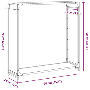 Ράφι για καυσόξυλα Ελαιοπράσινο 90x28x90cm Ατσάλι ψυχρής έλασης