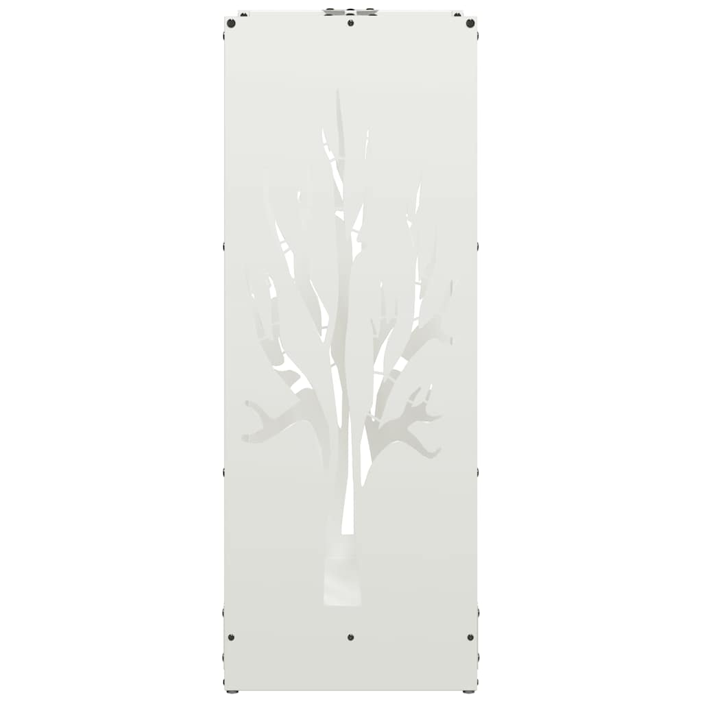 Ράφι Καυσόξυλων Λευκό 40x30x80 εκ. Χάλυβας ψυχρής έλασης - Pakobazaar