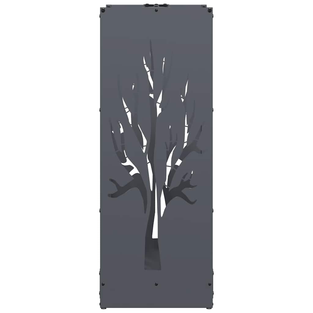 Ράφι Καυσόξυλων Ανθρακί 40x30x80 εκ. Χάλυβας ψυχρής έλασης - Pakobazaar