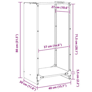 Ράφι Καυσόξυλων 40x30x80 εκ. Χάλυβας ψυχρής έλασης - Pakobazaar
